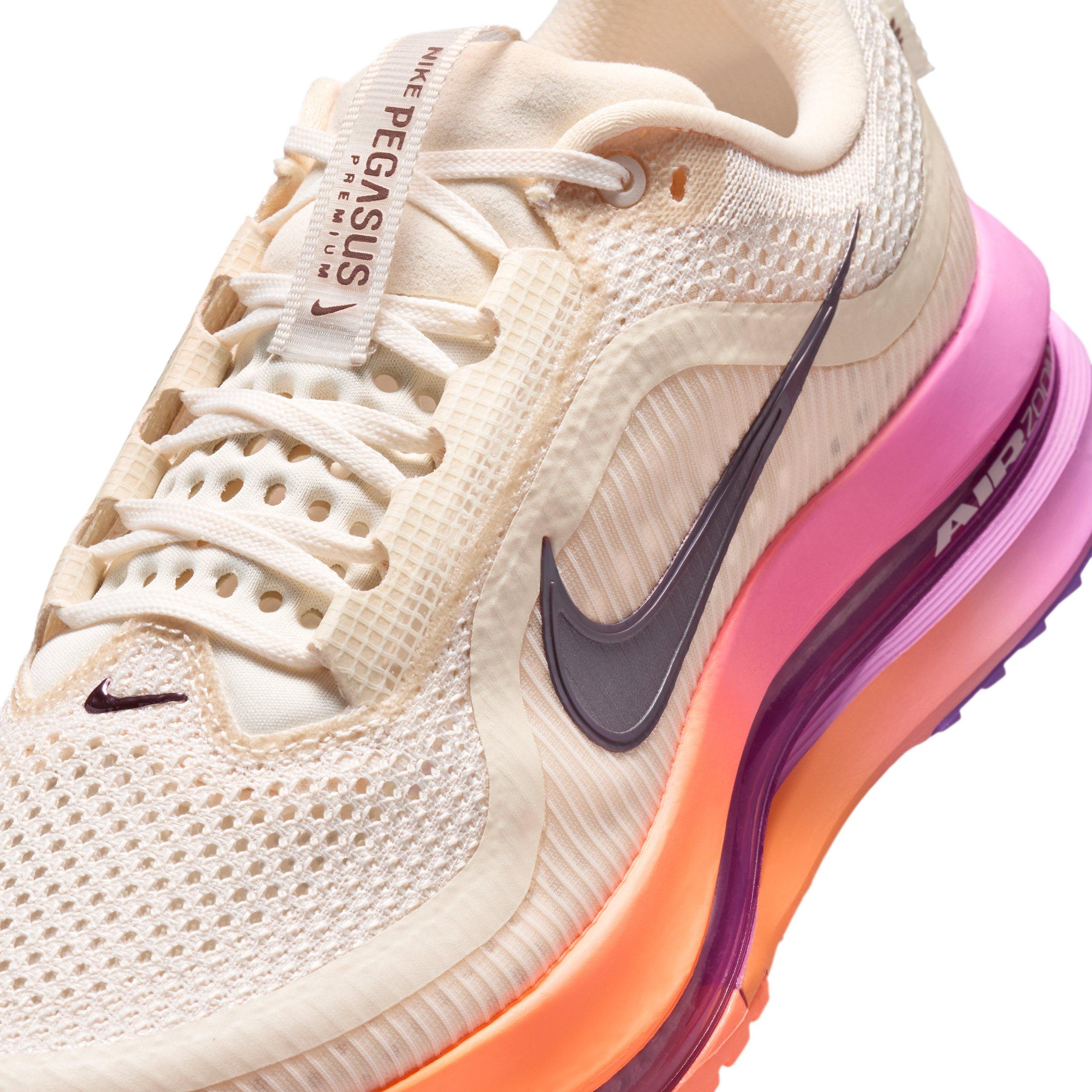 Nike Pegasus Premium "Chalk/Orange Pulse/Light Magenta/Tattoo" Women's Road Running Shoe - WHITE/ORANGE/PURPLE Thumbnail View 7