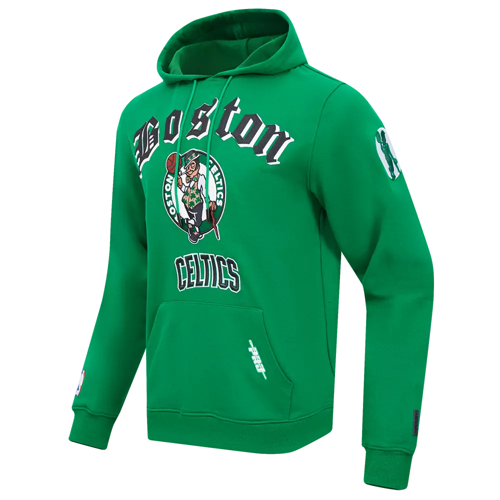 Pro Standard Men's NBA Boston Celtics Old English PO Hoodie - Green - GREEN