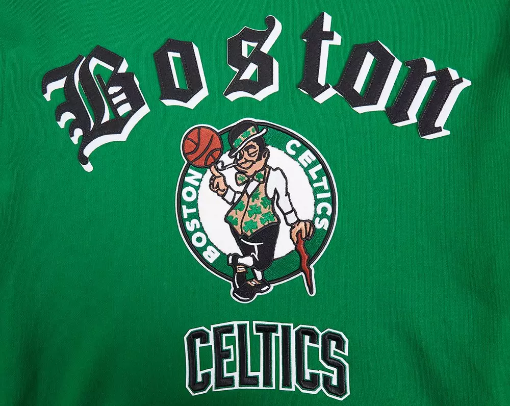 Pro Standard Men's NBA Boston Celtics Old English PO Hoodie - Green - GREEN