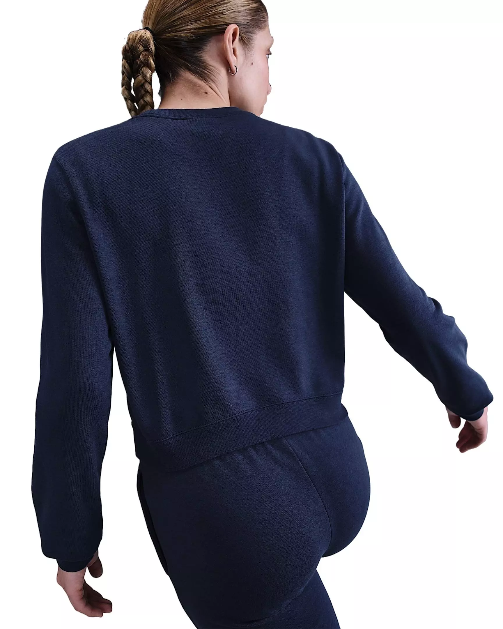 Nike Women's Sportswear Chill Terry Crew-Neck French Terry Sweatshirt - Navy - NAVY
