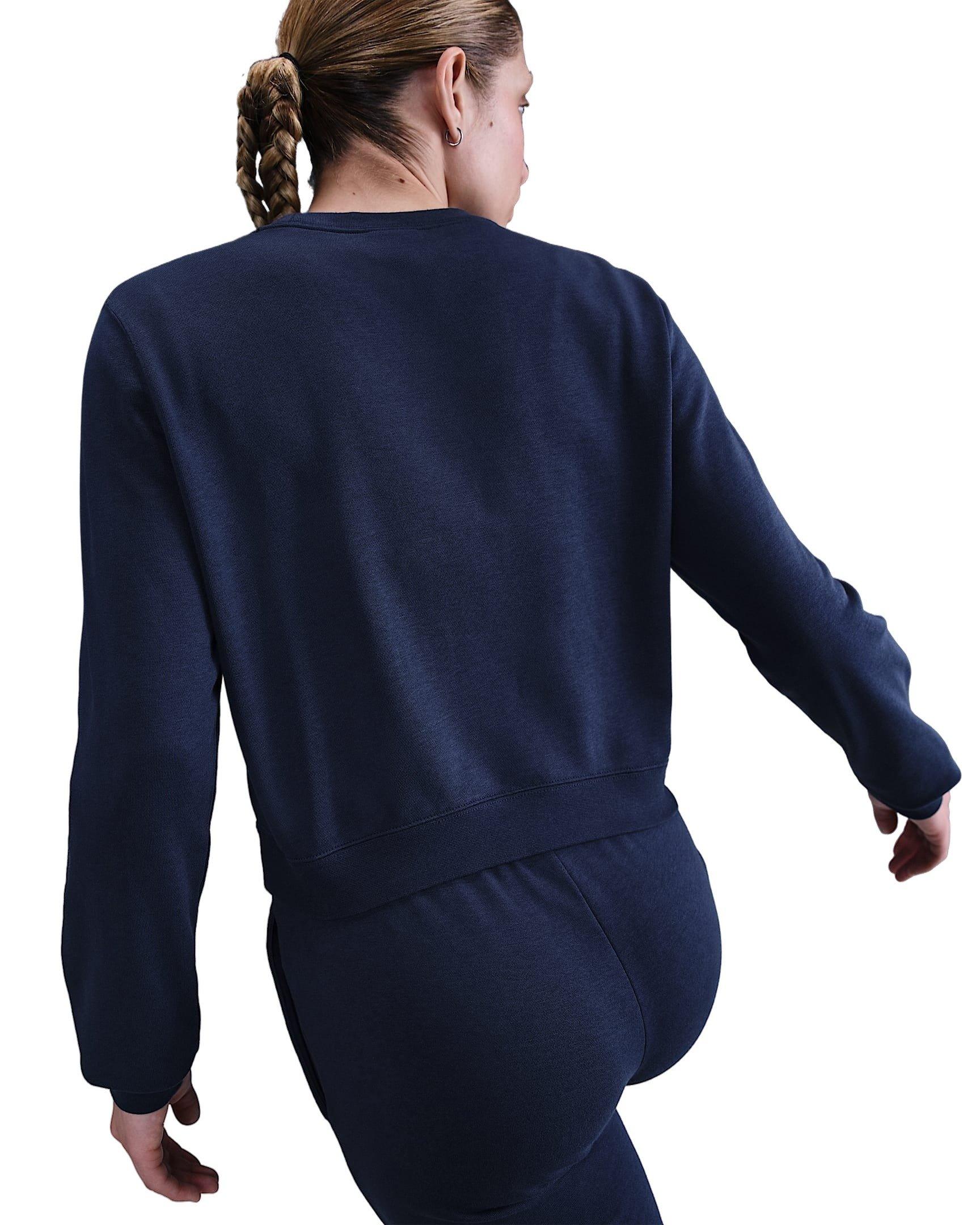 Nike Women's Sportswear Chill Terry Crew-Neck French Terry Sweatshirt -Navy - NAVY Thumbnail View 2