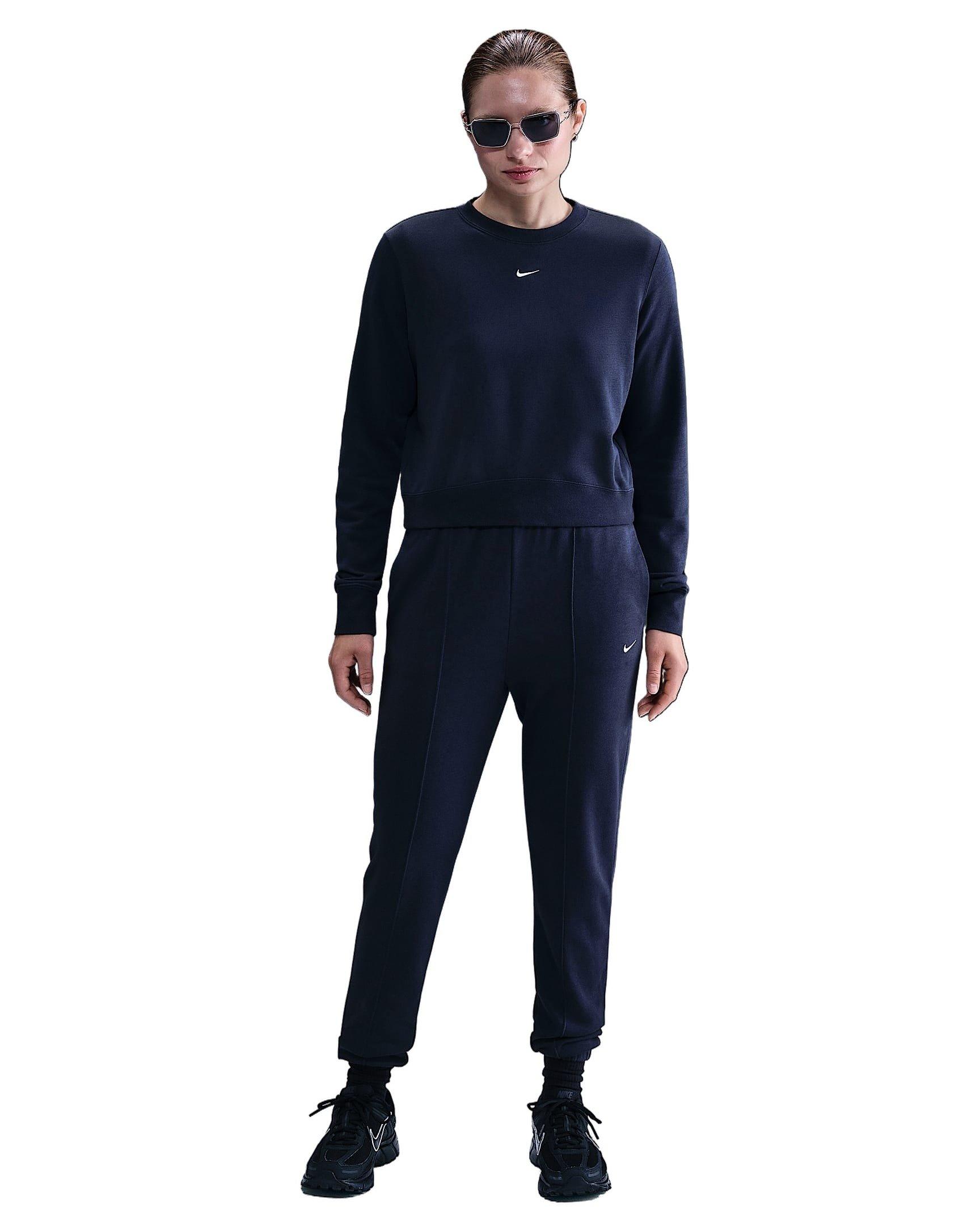 Nike Women's Sportswear Chill Terry Crew-Neck French Terry Sweatshirt - Navy - NAVY Thumbnail View 4