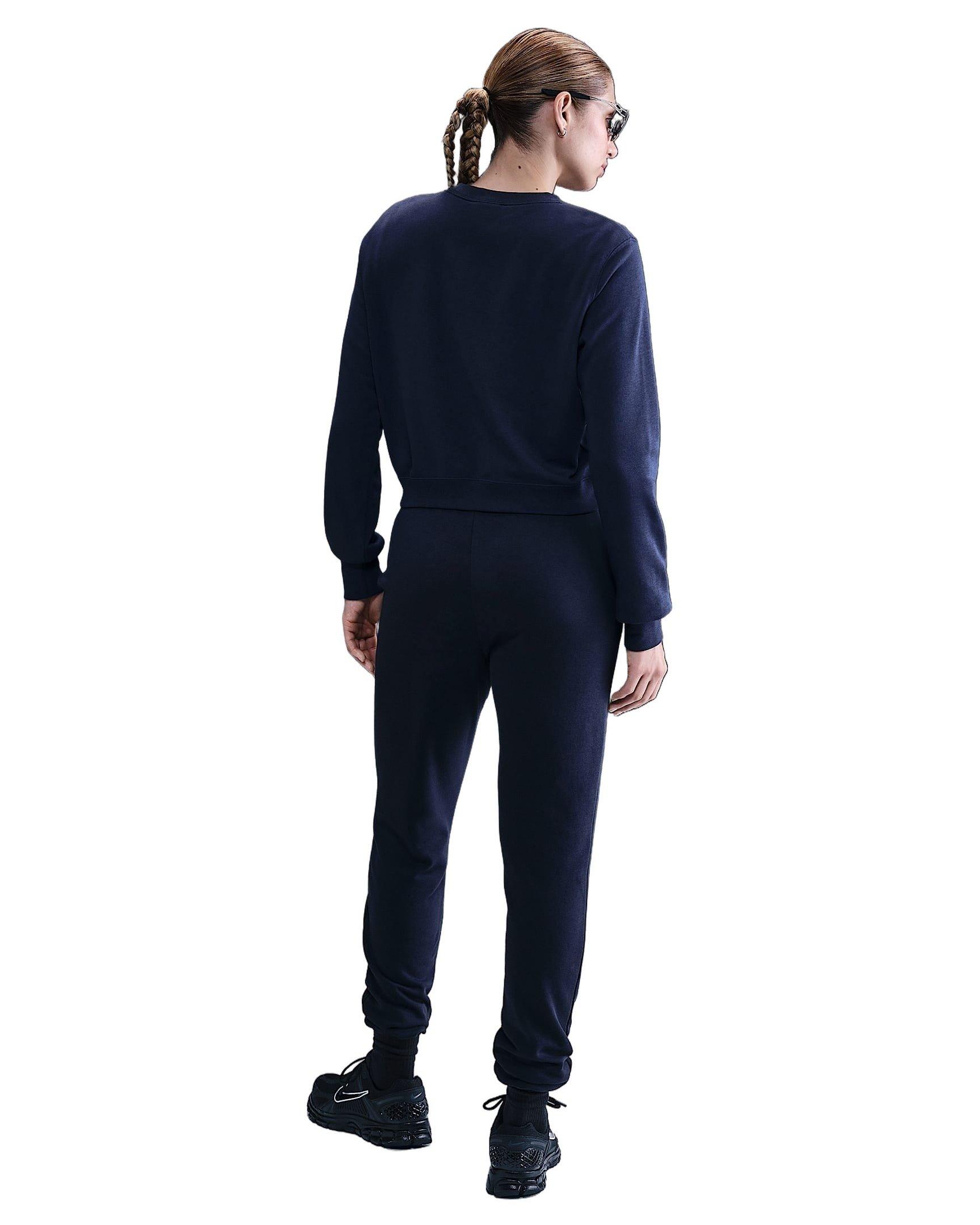 Nike Women's Sportswear Chill Terry Crew-Neck French Terry Sweatshirt - Navy - NAVY Thumbnail View 5