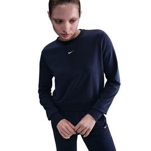 Nike Women's Sportswear Chill Terry Crew-Neck French Terry Sweatshirt -Navy