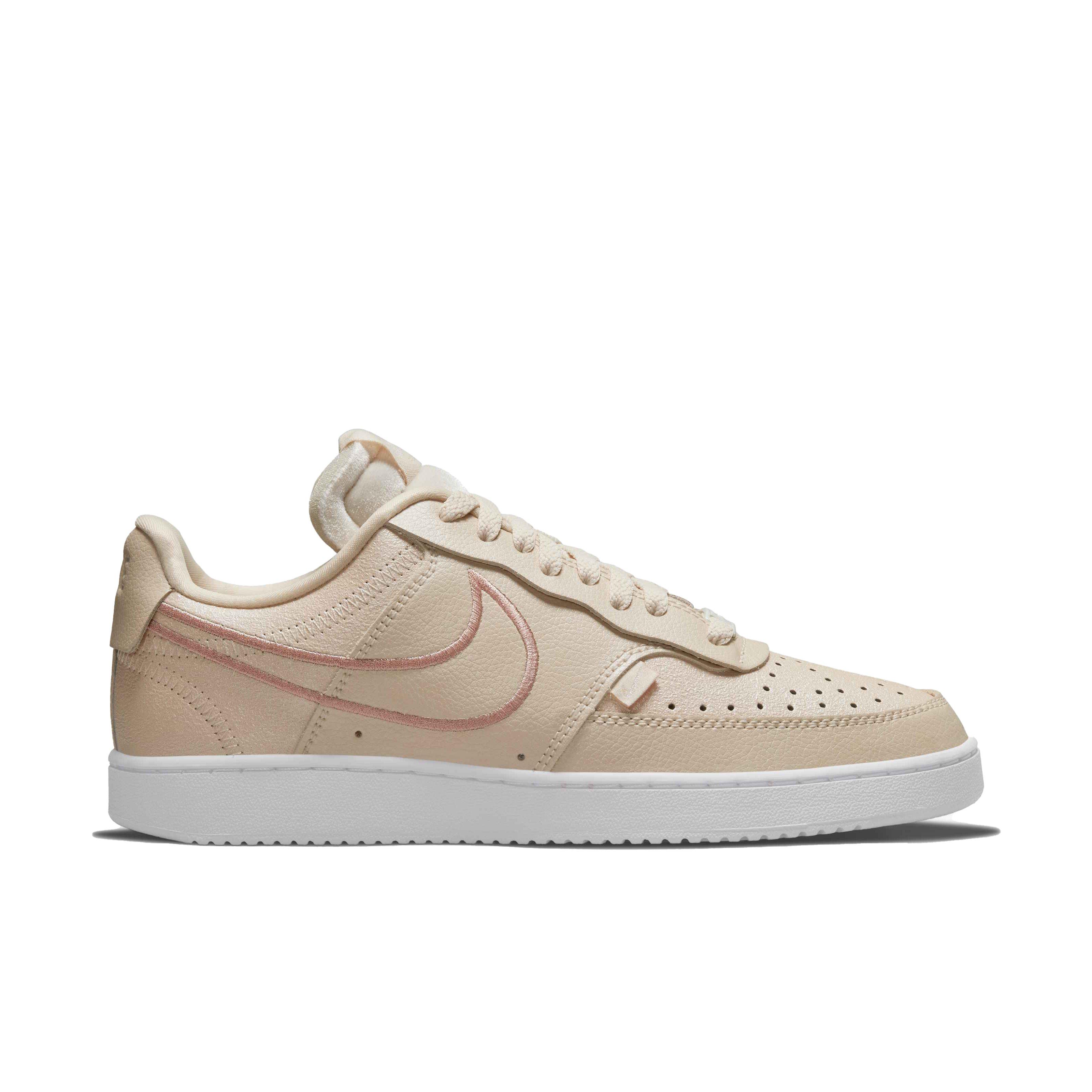 Nike Court Vision Low Premium "Pearl White/Metallic Red Bronze/Sail/White" Women's Shoe - WHITE Thumbnail View 1