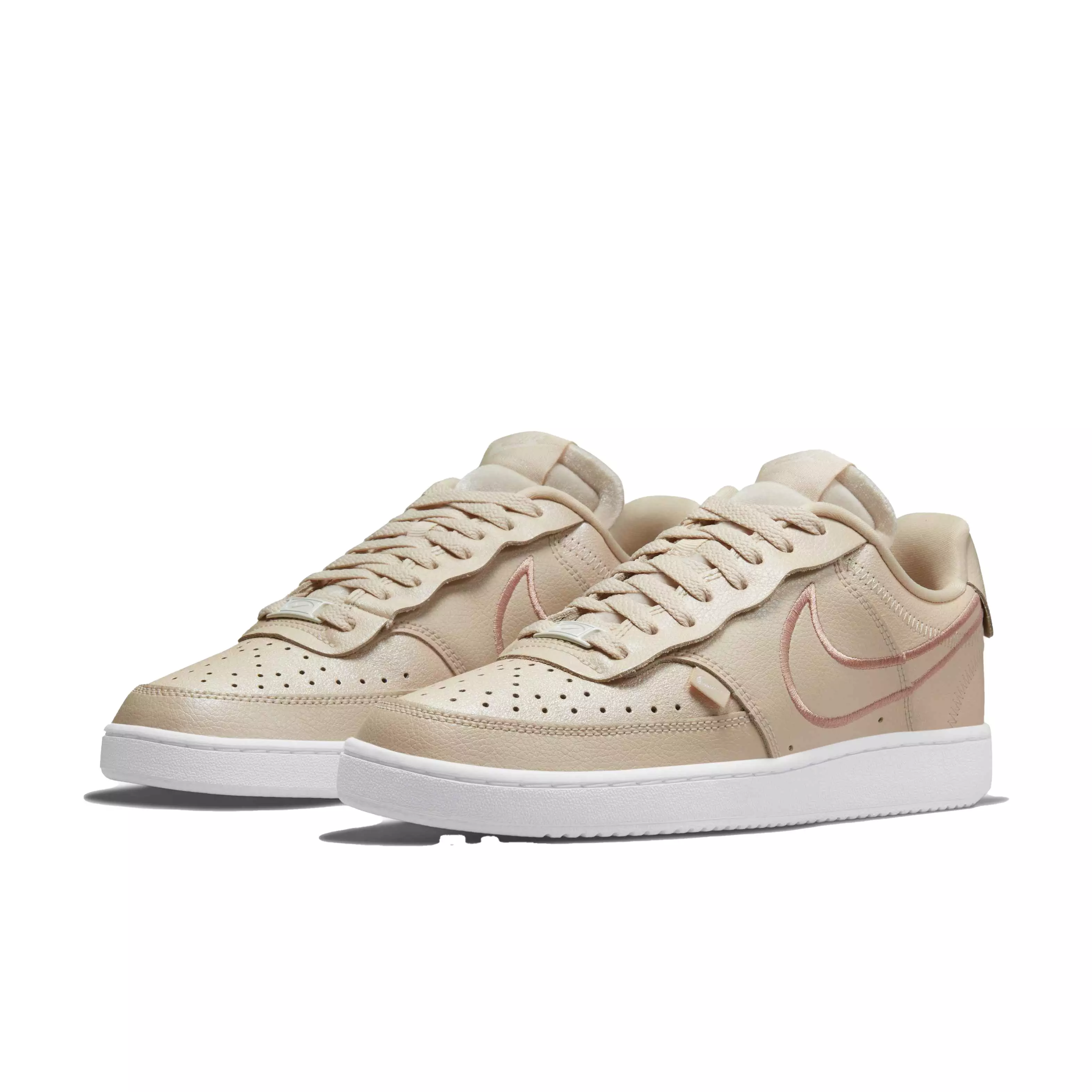 Nike Court Vision Low Premium "Pearl White/Metallic Red Bronze/Sail/White" Women's Shoe - WHITE