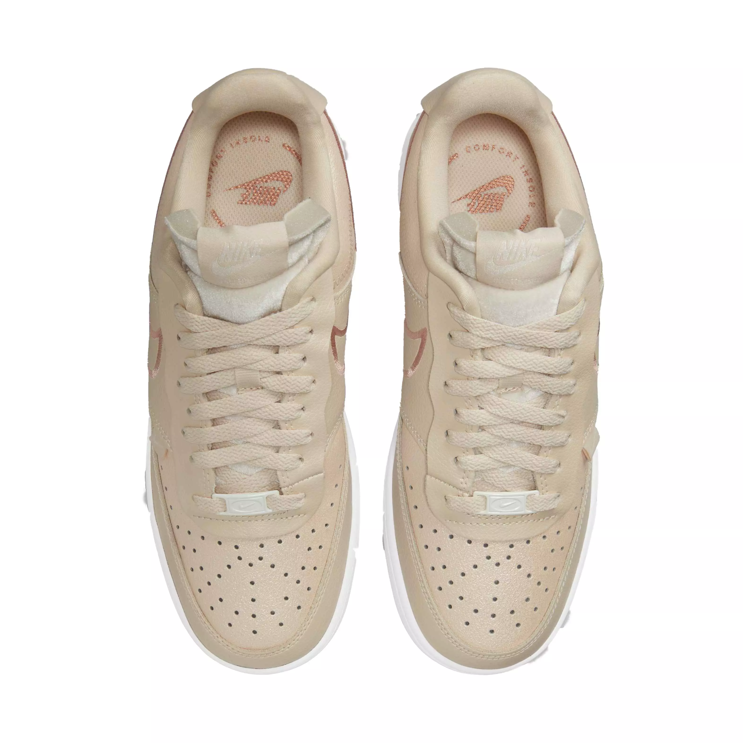 Nike Court Vision Low Premium "Pearl White/Metallic Red Bronze/Sail/White" Women's Shoe - WHITE