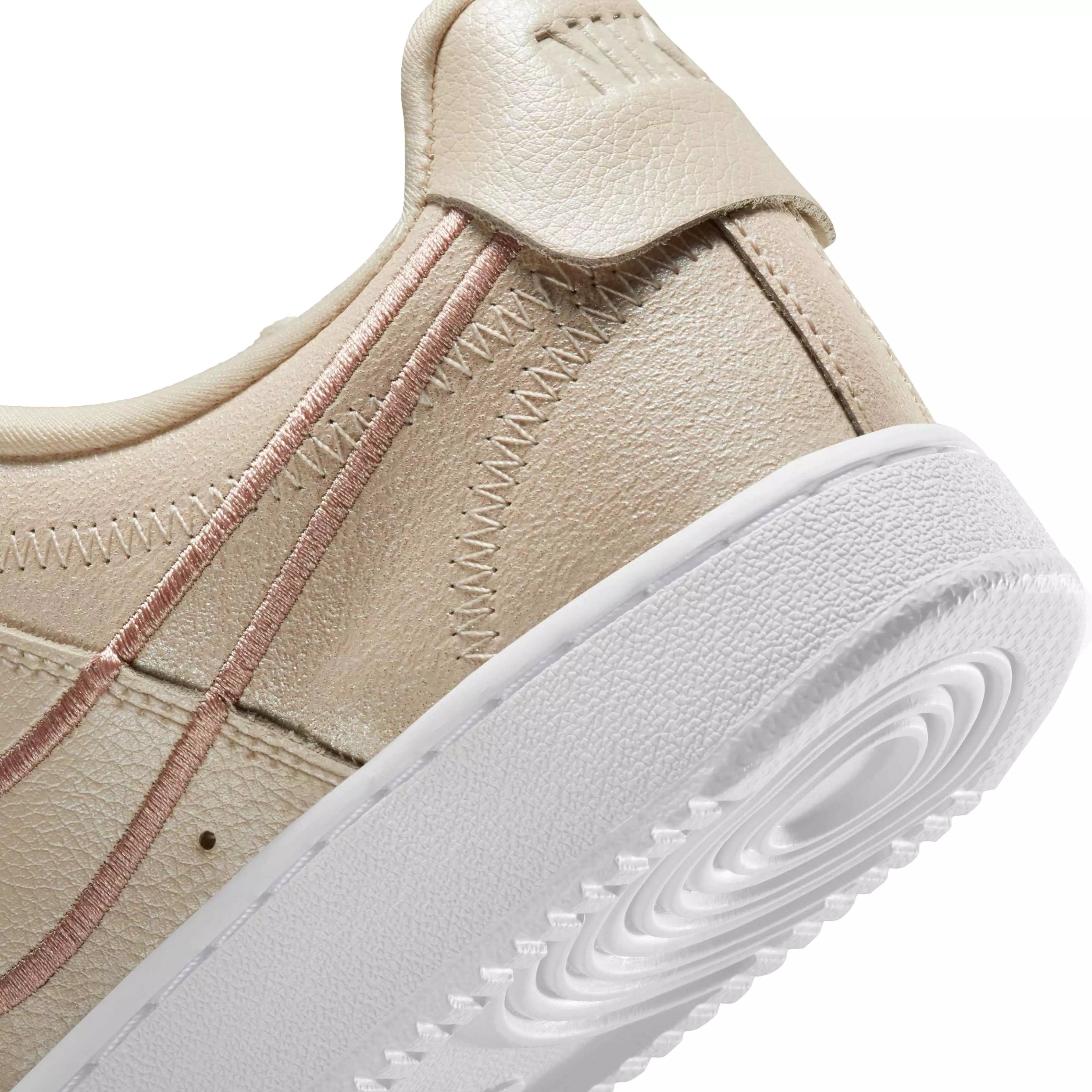 Nike Court Vision Low Premium "Pearl White/Metallic Red Bronze/Sail/White" Women's Shoe - WHITE