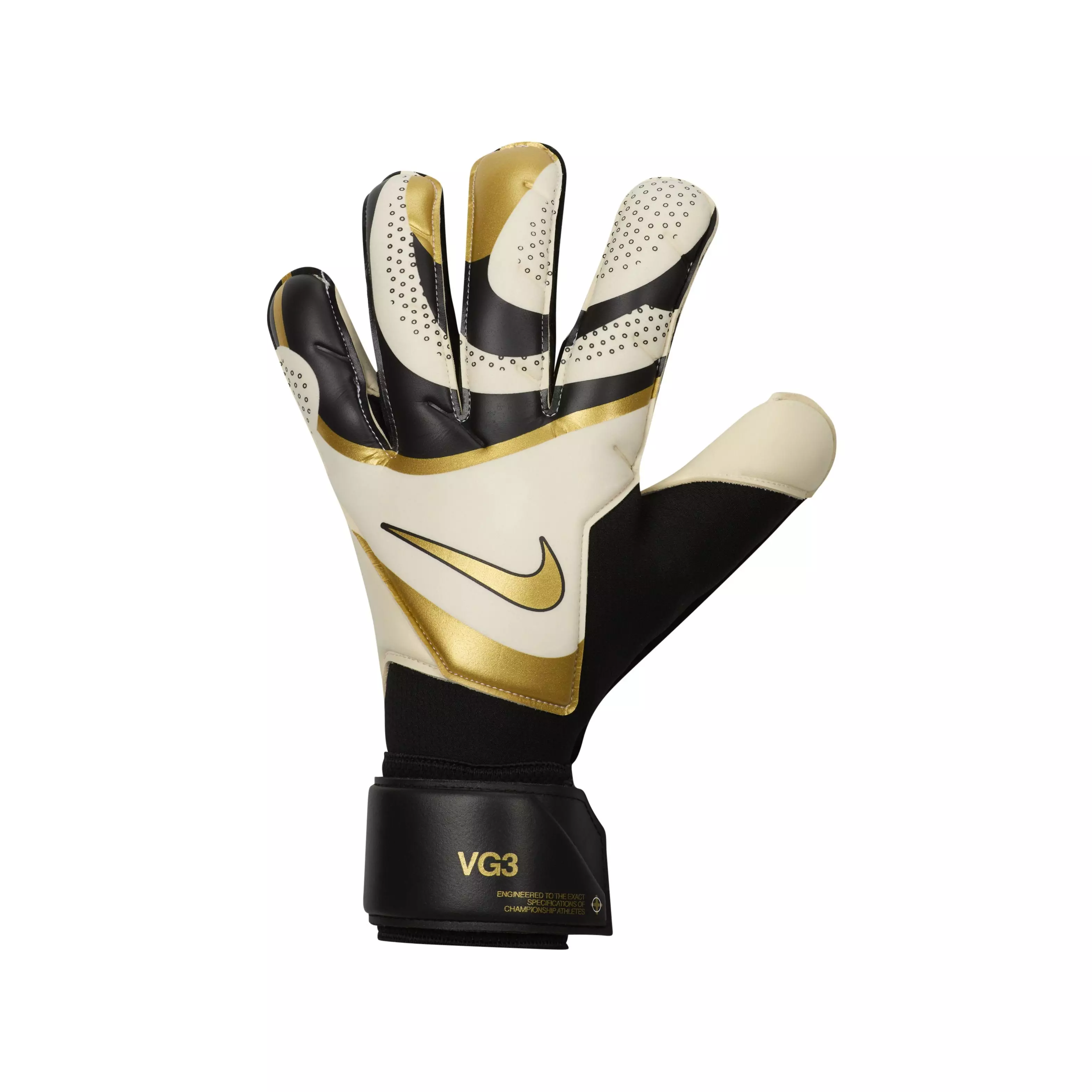 Nike Adult Vapor Grip3 Goalkeeper Gloves-Black/Gold/White - BLACK/GOLD/WHITE