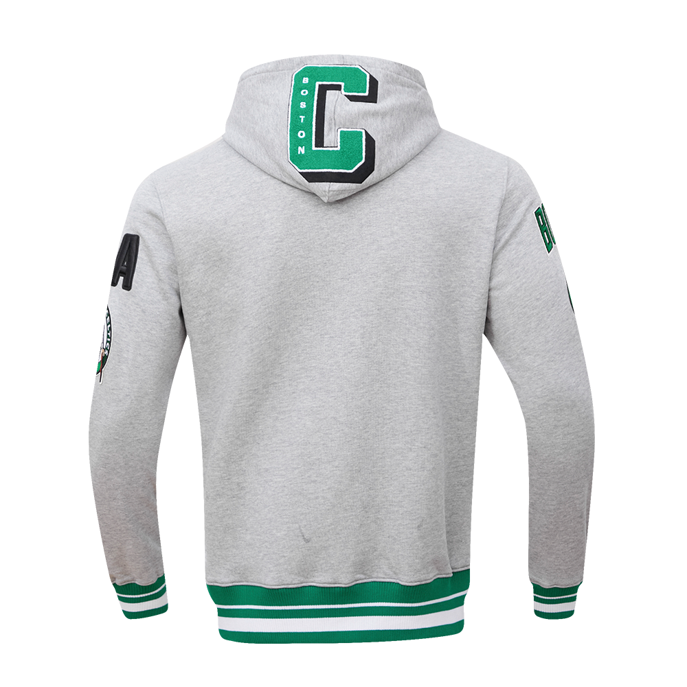 Pro Standard Men's NBA Boston Celtics Mashup Rib PO Hoodie - Grey/Green - GREY/GREEN Thumbnail View 2