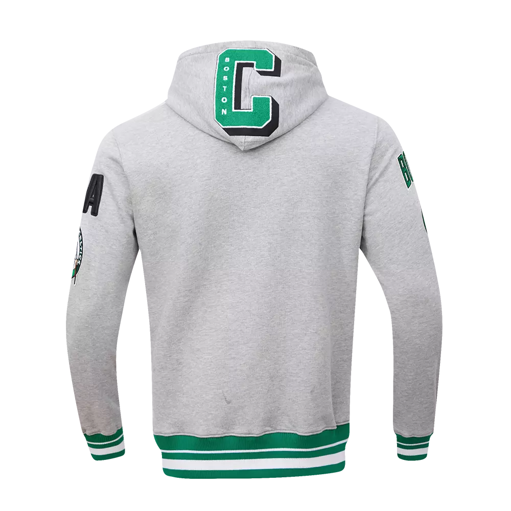 Pro Standard Men's NBA Boston Celtics Mashup Rib PO Hoodie - Grey/Green - GREY/GREEN