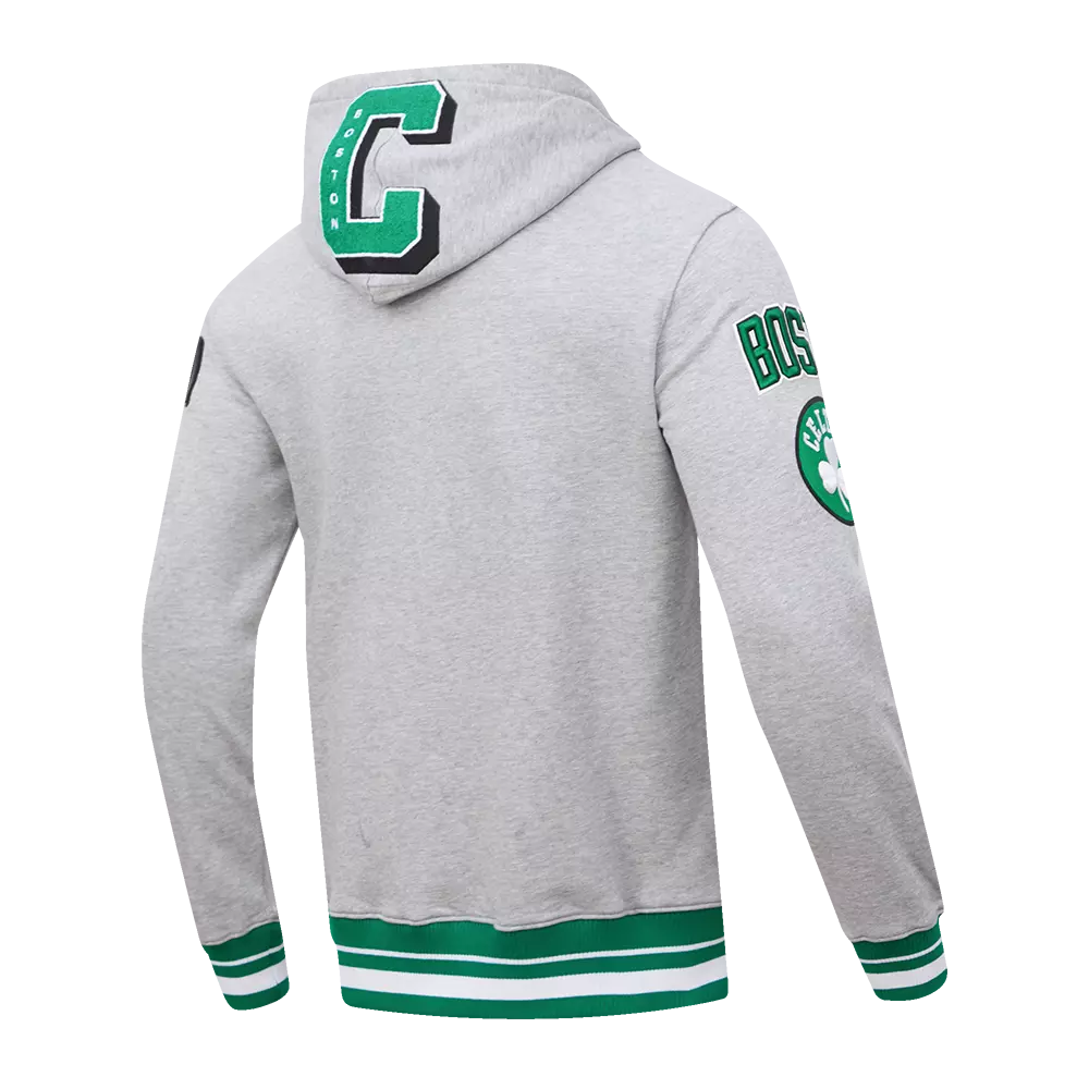 Pro Standard Men's NBA Boston Celtics Mashup Rib PO Hoodie - Grey/Green - GREY/GREEN