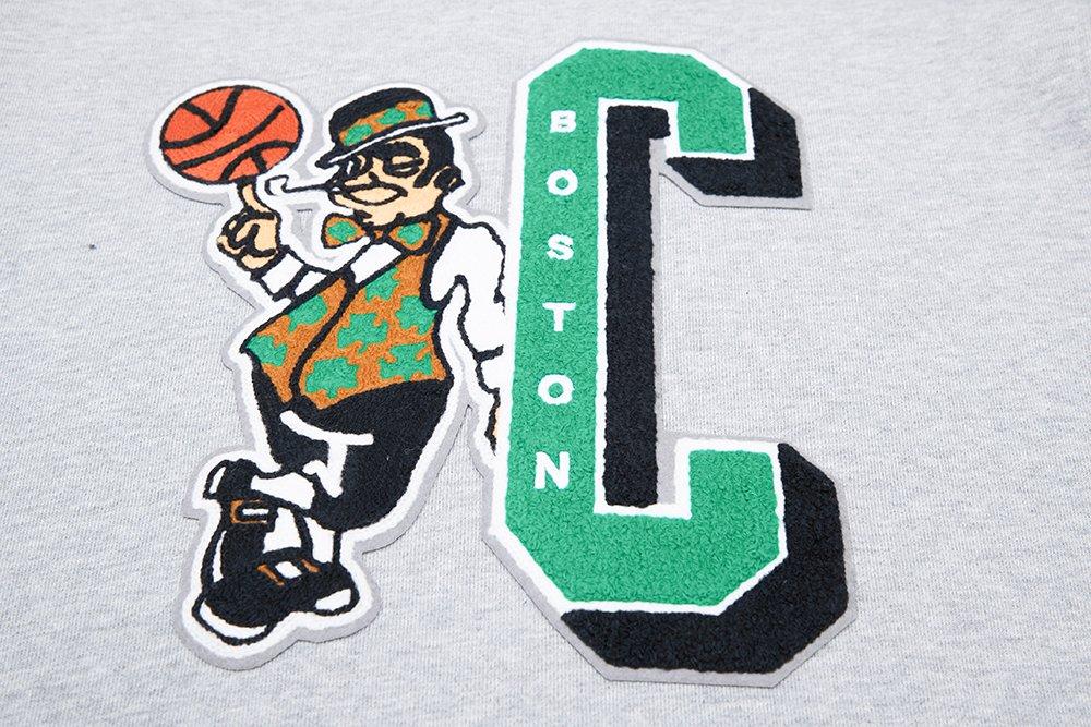 Pro Standard Men's NBA Boston Celtics Mashup Rib PO Hoodie - Grey/Green - GREY/GREEN Thumbnail View 5