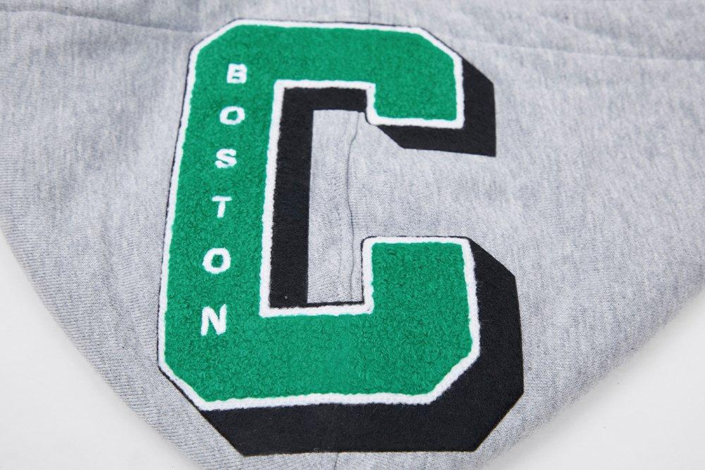Pro Standard Men's NBA Boston Celtics Mashup Rib PO Hoodie - Grey/Green - GREY/GREEN Thumbnail View 8