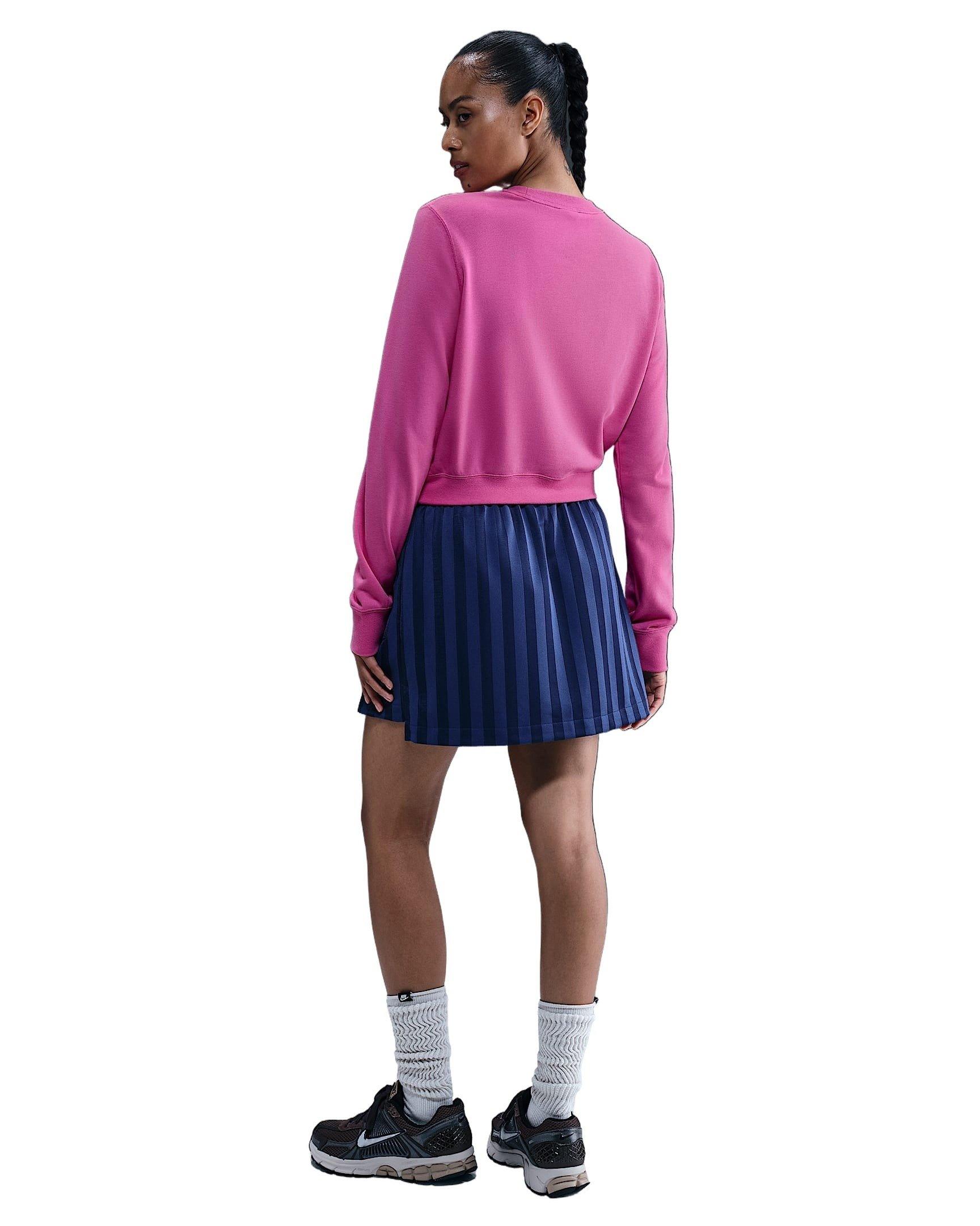 Nike Women's Sportswear Chill Terry Crew-Neck French Terry Sweatshirt -Pink - PINK Thumbnail View 5