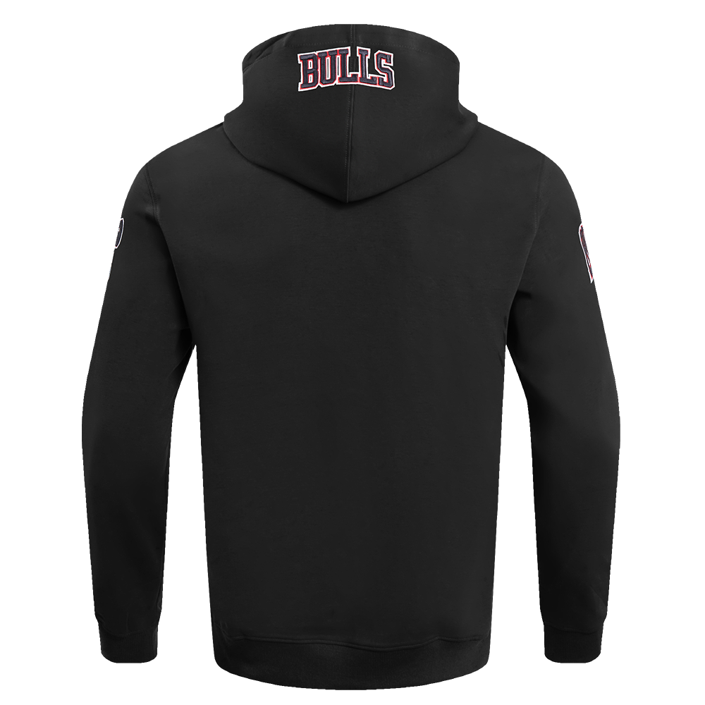 Pro Standard Men's NBA Chicago Bulls Old English PO Hoodie - Black - BLACK Thumbnail View 2