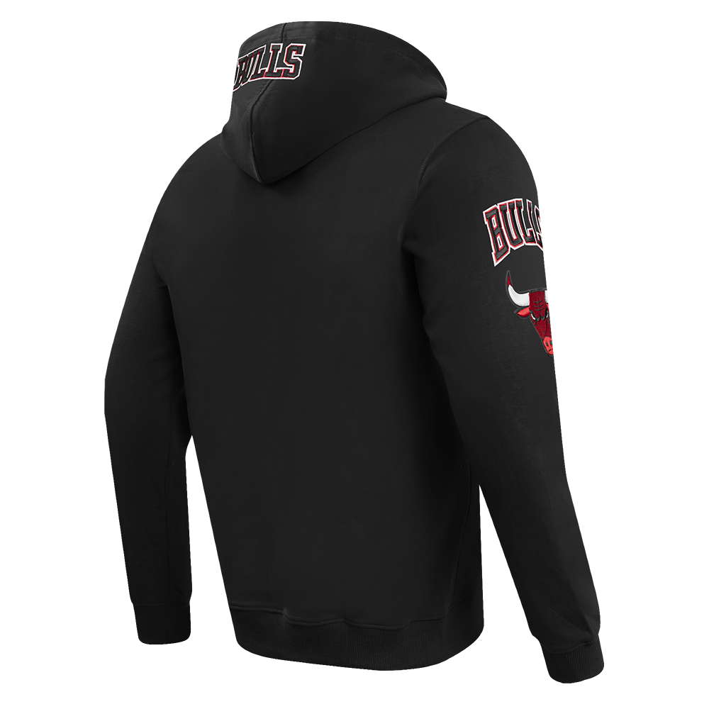 Pro Standard Men's NBA Chicago Bulls Old English PO Hoodie - Black - BLACK Thumbnail View 4