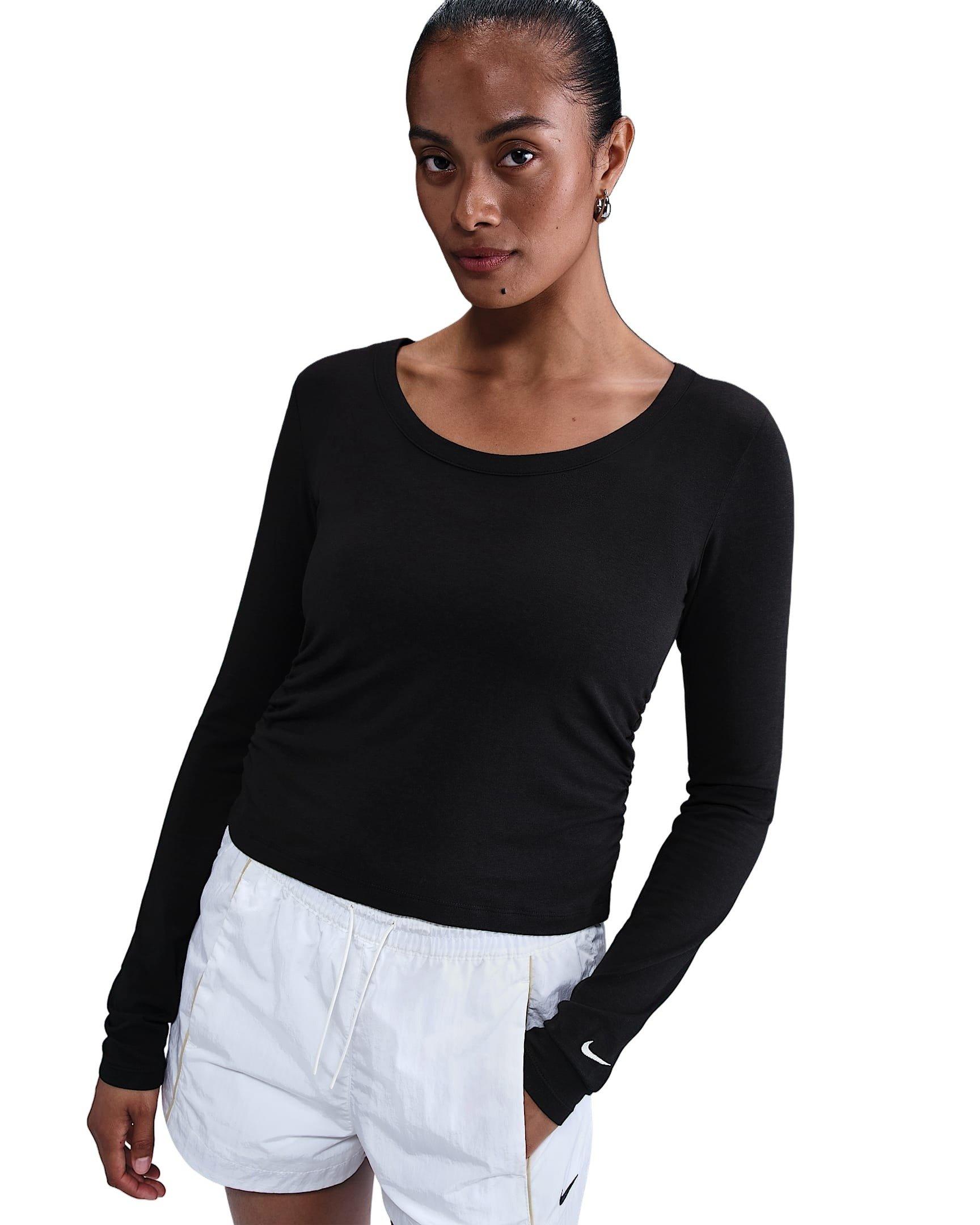 Nike Women's Sportswear Chill Knit Long-Sleeve Top -Black - BLACK Thumbnail View 1