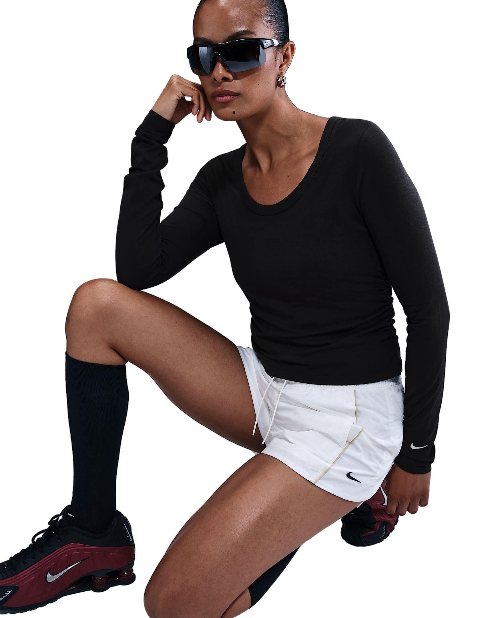 Nike Women's Sportswear Chill Knit Long-Sleeve Top - Black - BLACK Thumbnail View 3