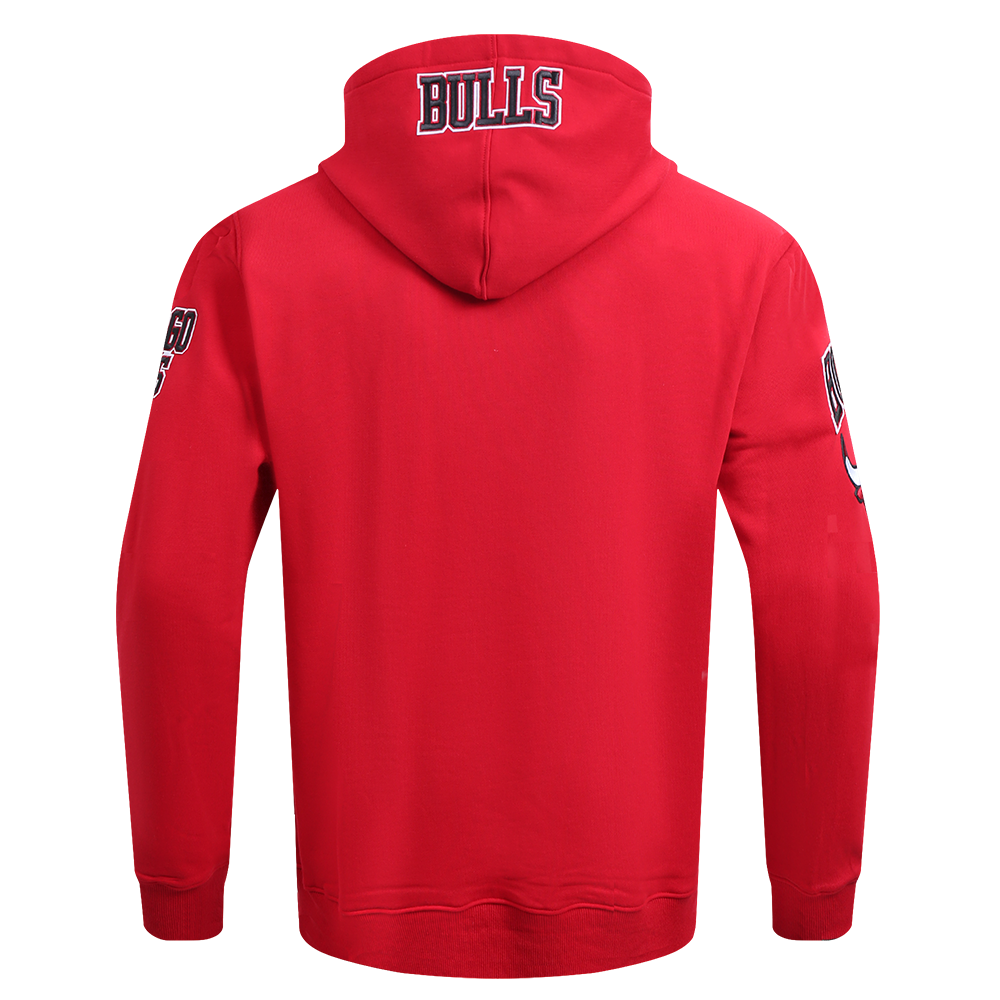 Pro Standard Men's NBA Chicago Bulls Old English PO Hoodie -Red - RED Thumbnail View 2
