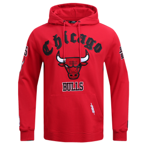 Pro Standard Men's NBA Chicago Bulls Old English PO Hoodie -Red