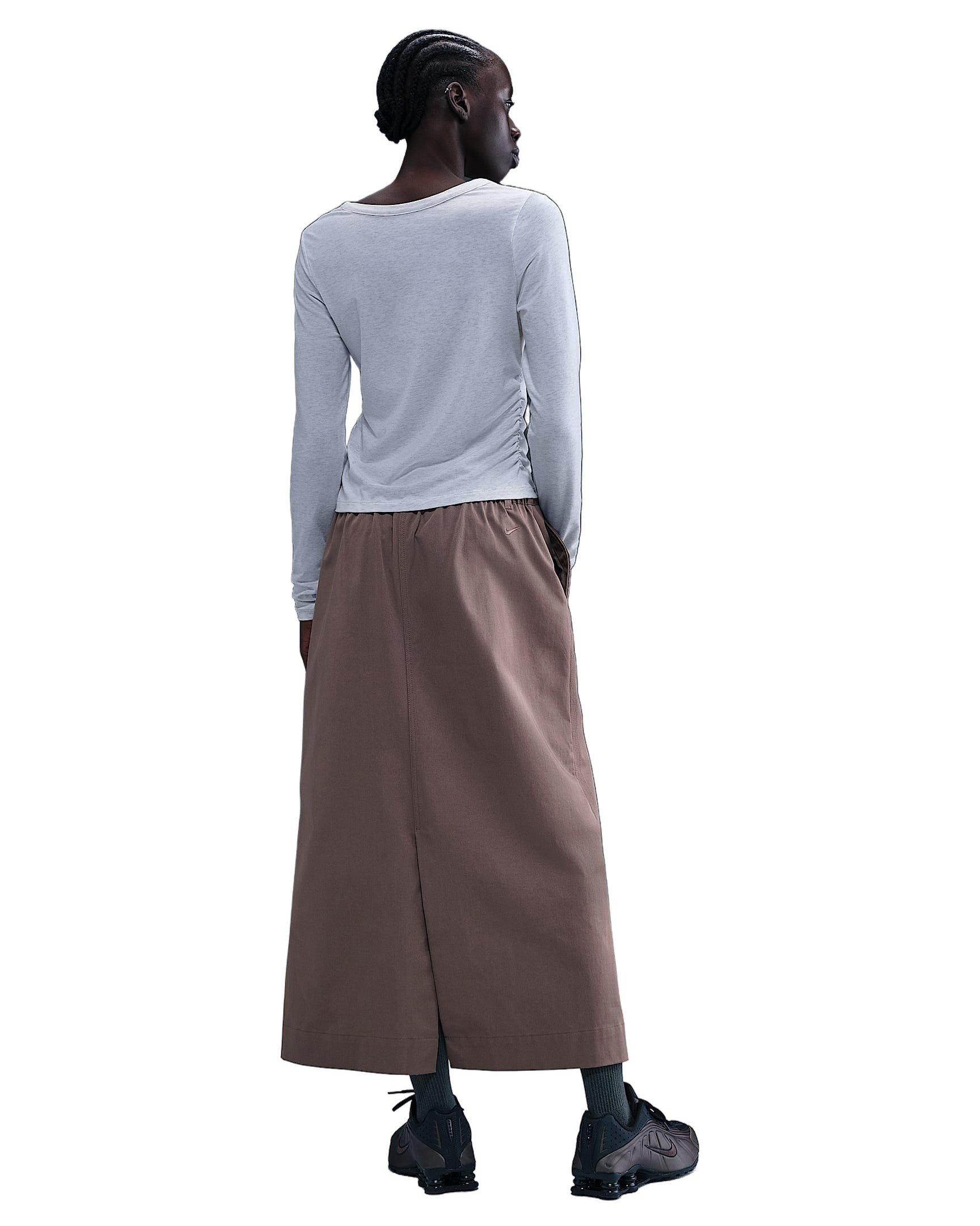 Nike Women's Sportswear Chill Knit Long-Sleeve Top -Birch Brown - BIRCH BROWN Thumbnail View 2