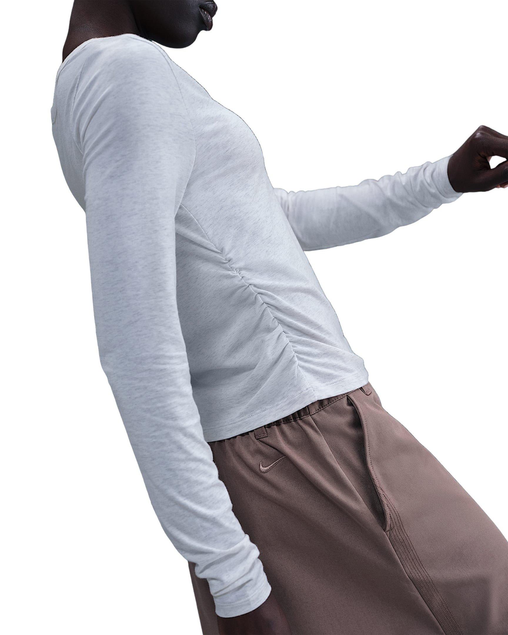 Nike Women's Sportswear Chill Knit Long-Sleeve Top - Birch Brown - BIRCH BROWN Thumbnail View 4