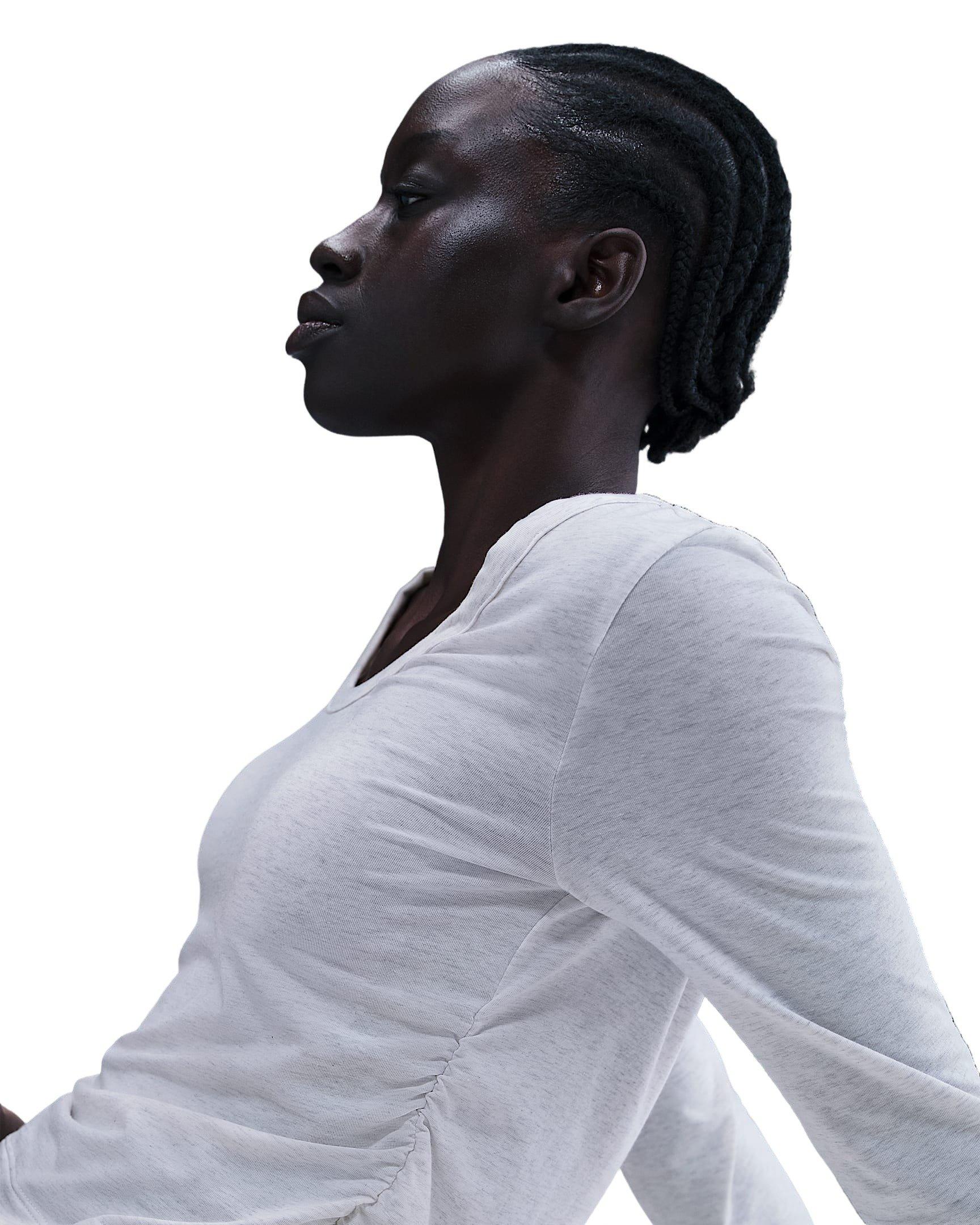 Nike Women's Sportswear Chill Knit Long-Sleeve Top - Birch Brown - BIRCH BROWN Thumbnail View 5