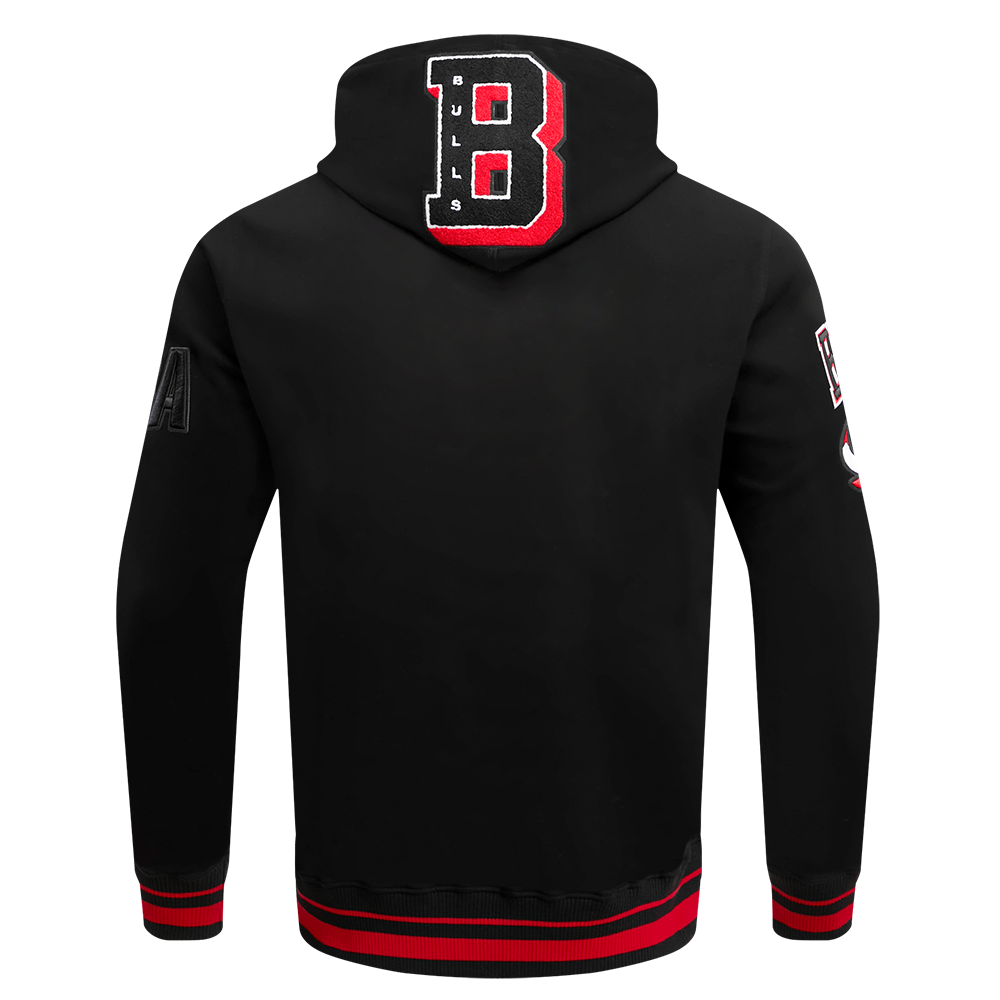 Pro Standard Men's NBA Chicago Bulls Mashup Rib PO Hoodie -Black/Red - BLACK/RED Thumbnail View 2