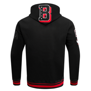 Pro Standard Men's NBA Chicago Bulls Mashup Rib PO Hoodie -Black/Red