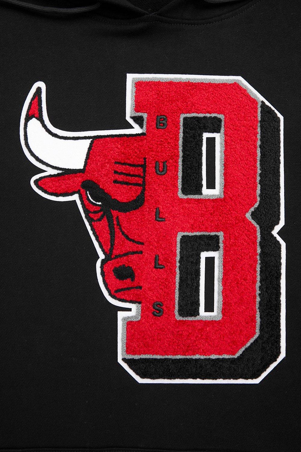 Pro Standard Men's NBA Chicago Bulls Mashup Rib PO Hoodie -Black/Red - BLACK/RED Thumbnail View 6