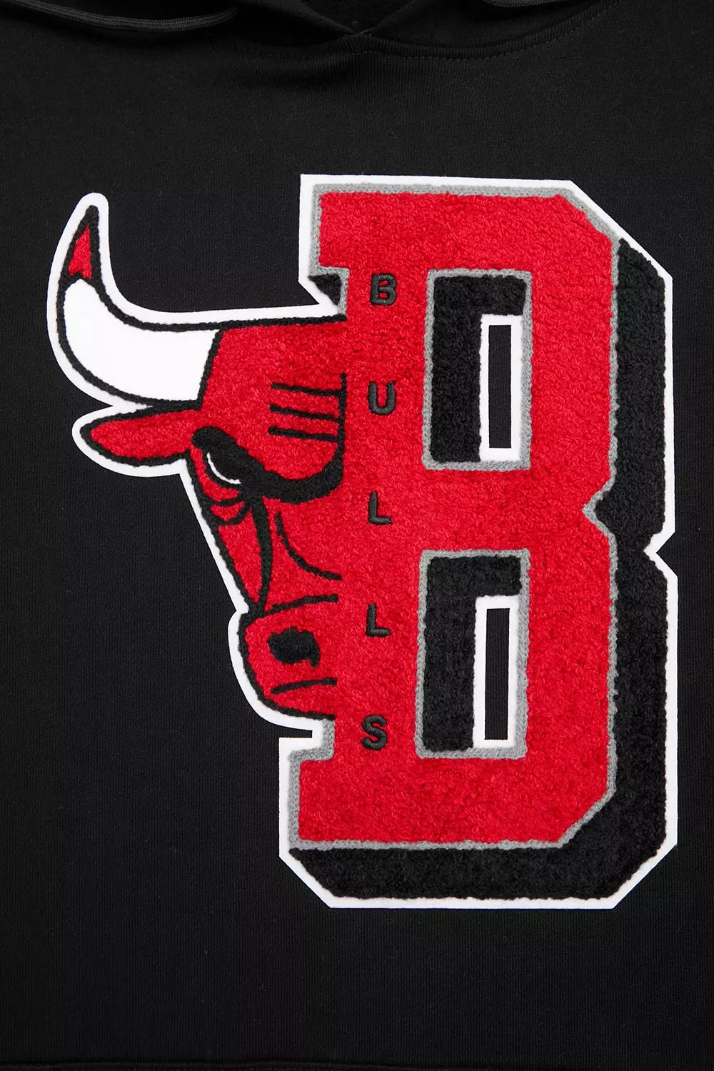 Pro Standard Men's NBA Chicago Bulls Mashup Rib PO Hoodie -Black/Red - BLACK/RED