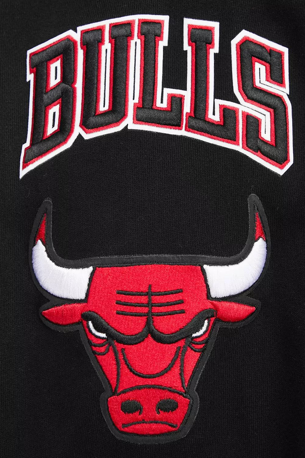 Pro Standard Men's NBA Chicago Bulls Mashup Rib PO Hoodie - Black/Red - BLACK/RED