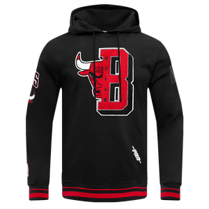 Pro Standard Men's NBA Chicago Bulls Mashup Rib PO Hoodie -Black/Red