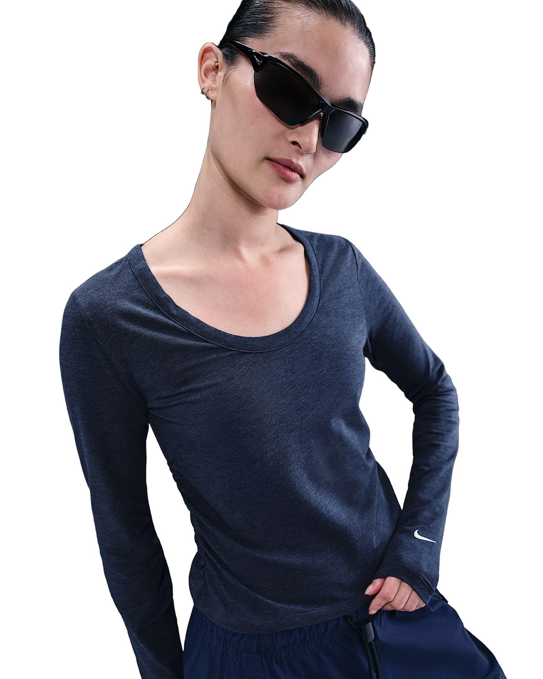 Nike Women's Sportswear Chill Knit Long-Sleeve Top -Navy - NAVY Thumbnail View 1