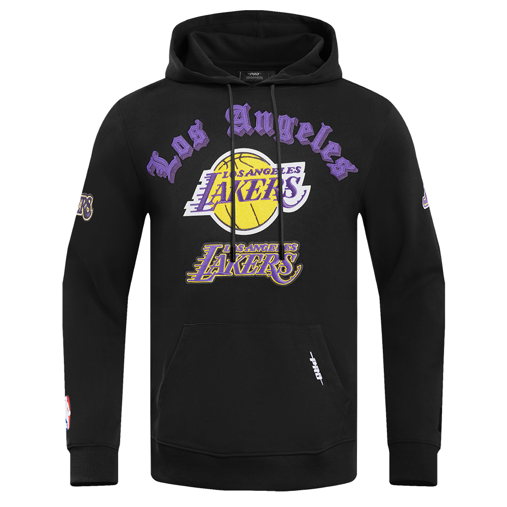 Pro Standard Men's NBA Los Angeles Lakers Old English PO Hoodie - Black - BLACK Thumbnail View 1