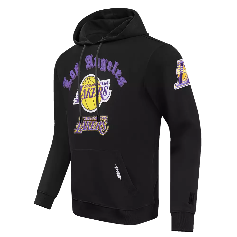 Pro Standard Men's NBA Los Angeles Lakers Old English PO Hoodie -Black - BLACK