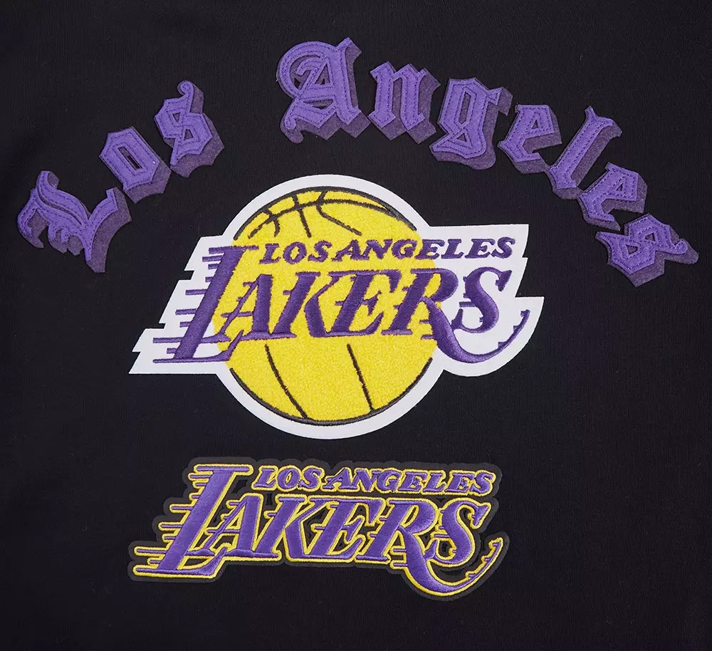 Pro Standard Men's NBA Los Angeles Lakers Old English PO Hoodie -Black - BLACK