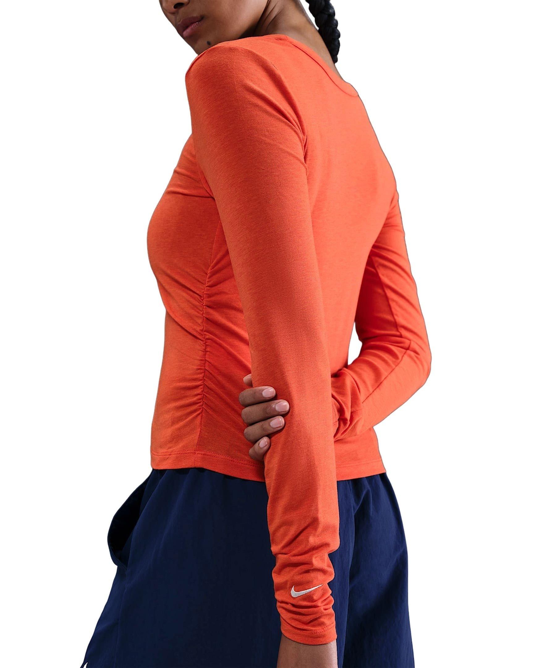 Nike Women's Sportswear Chill Knit Long-Sleeve Top -Red - RED Thumbnail View 2