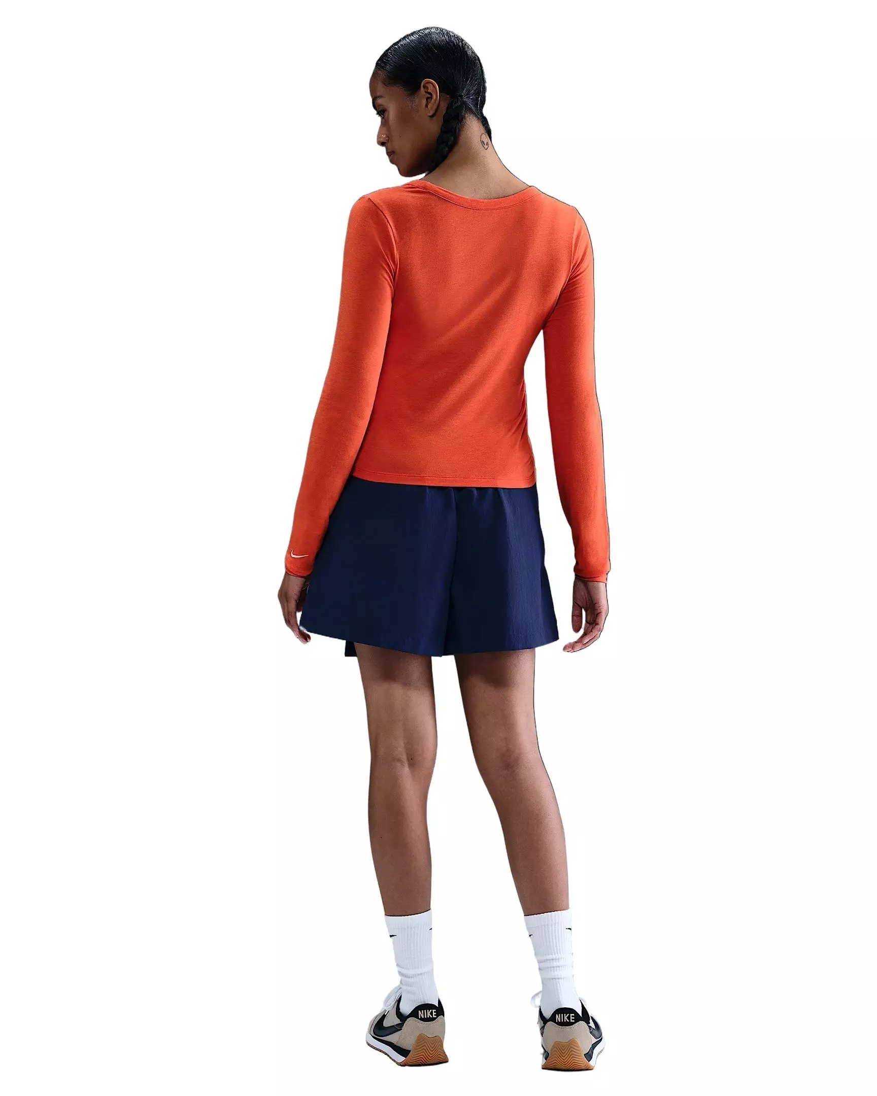 Nike Women's Sportswear Chill Knit Long-Sleeve Top -Red - RED