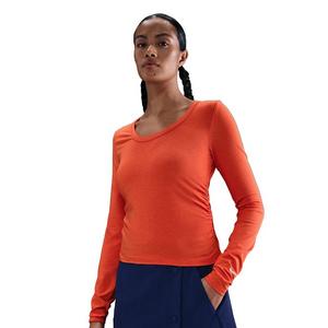Nike Women's Sportswear Chill Knit Long-Sleeve Top -Red