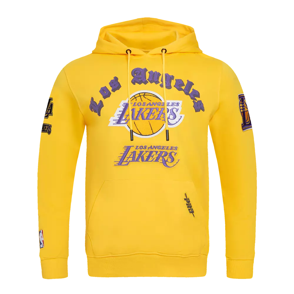 Pro Standard Men's NBA Los Angeles Lakers Old English PO Hoodie - Yellow - YELLOW