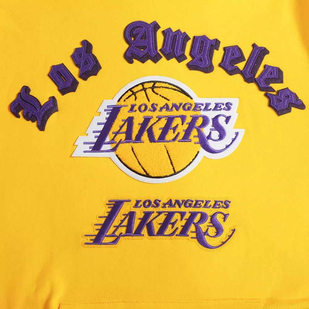 Pro Standard Men's NBA Los Angeles Lakers Old English PO Hoodie - Yellow - YELLOW