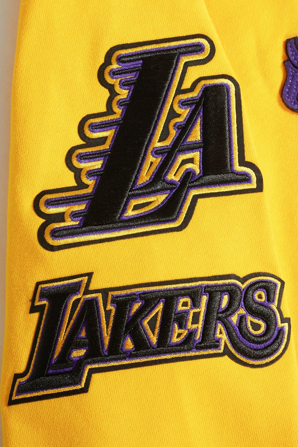 Pro Standard Men's NBA Los Angeles Lakers Old English PO Hoodie - Yellow - YELLOW Thumbnail View 6