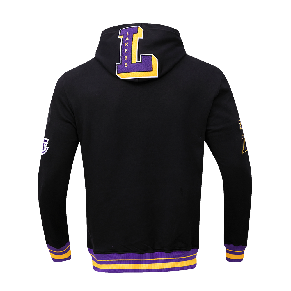 Pro Standard Men's NBA Los Angeles Lakers Mashup Rib PO Hoodie -Black/Purple - BLACK/PURPLE Thumbnail View 2