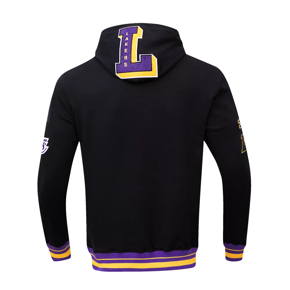 Pro Standard Men's NBA Los Angeles Lakers Mashup Rib Pullover Hoodie - Black/Purple - BLACK/PURPLE