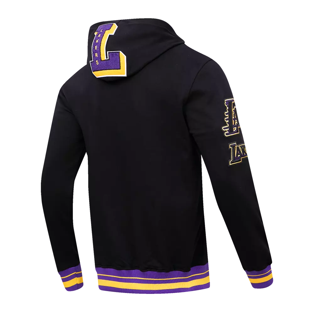 Pro Standard Men's NBA Los Angeles Lakers Mashup Rib Pullover Hoodie - Black/Purple - BLACK/PURPLE