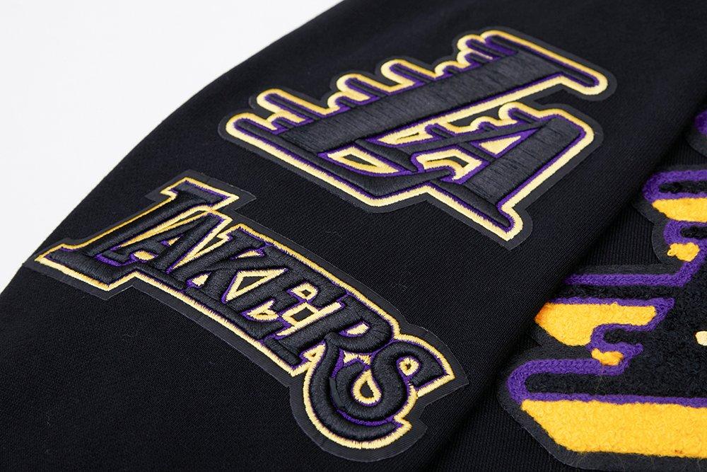 Pro Standard Men's NBA Los Angeles Lakers Mashup Rib PO Hoodie -Black/Purple - BLACK/PURPLE Thumbnail View 7
