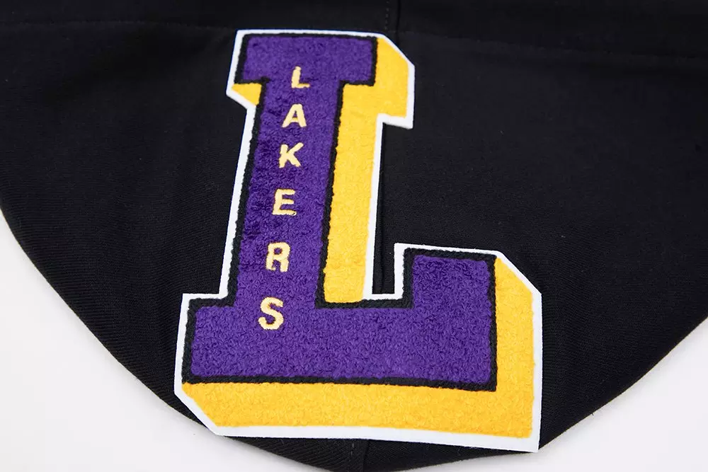 Pro Standard Men's NBA Los Angeles Lakers Mashup Rib Pullover Hoodie - Black/Purple - BLACK/PURPLE