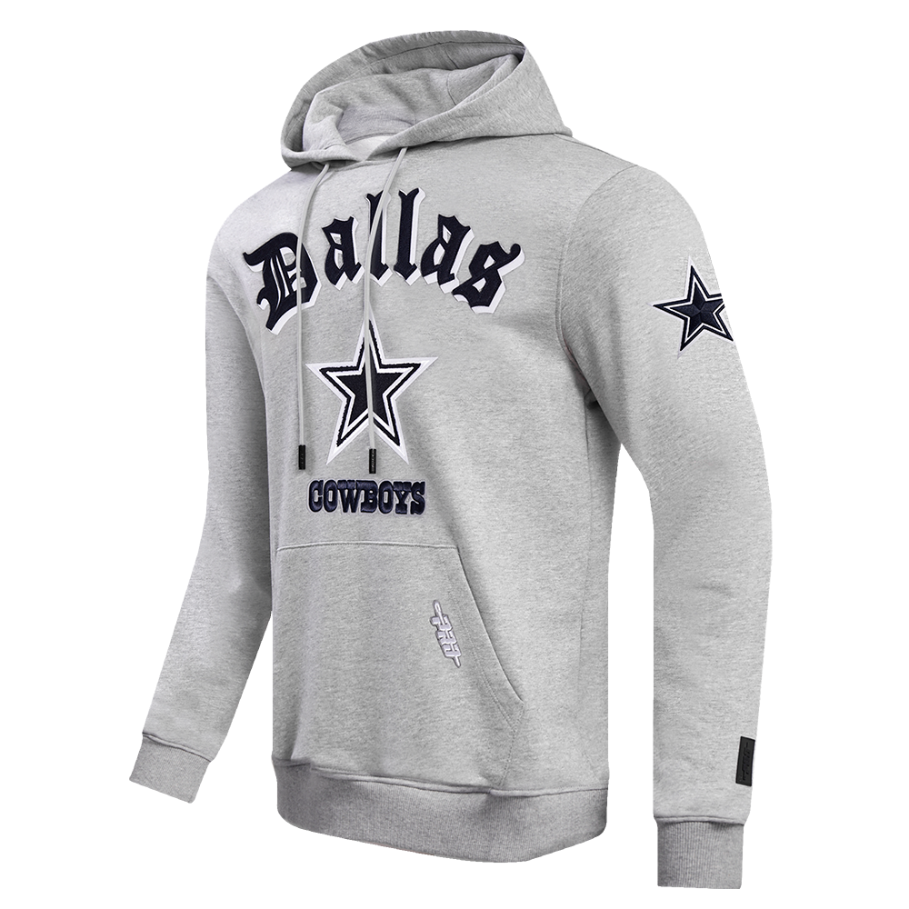 Pro Standard Men's NFL Dallas Cowboys Old English PO Hoodie -Grey - GREY Thumbnail View 3